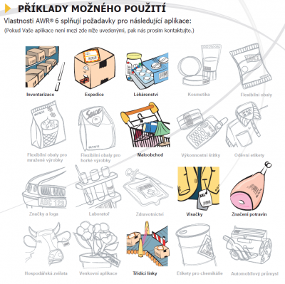 AWR6: vosková barvicí páska na tisk čárových kódů